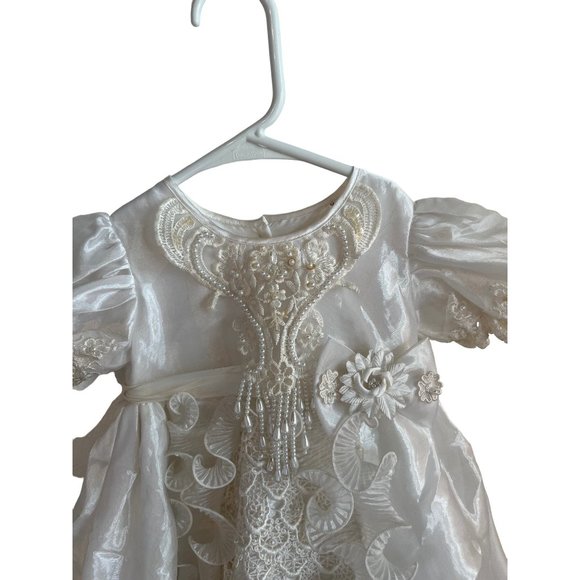 Baptism Christening Baby Girl Dress Newborn Size 0 Vintage Victorian White Bapti - Picture 3 of 12